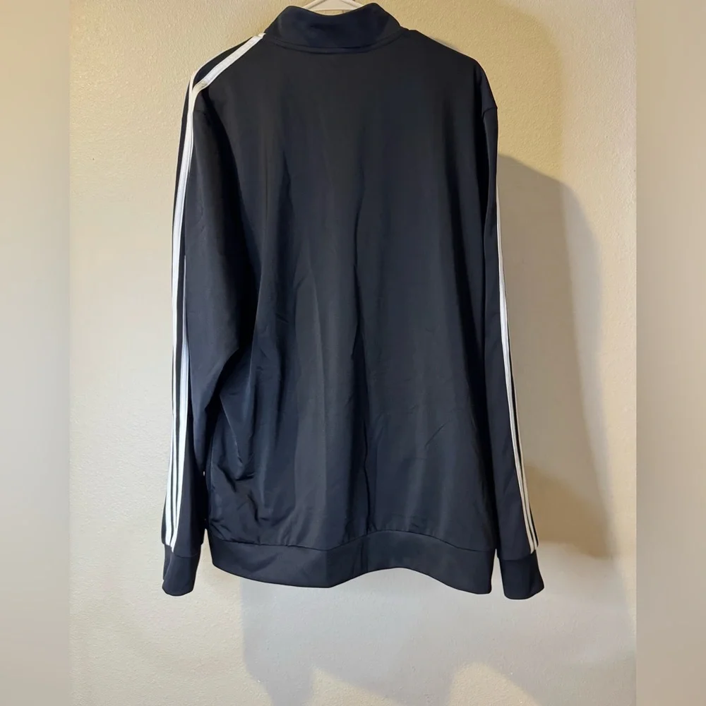 Adidas Men's Black Windbreaker Jacket - Picture 2 of 3